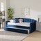 Baxton Studio Lennon Modern and Contemporary Navy Blue Velvet Fabric Twin Size Daybed with Trundle 186-11466-Zoro - alternate 7